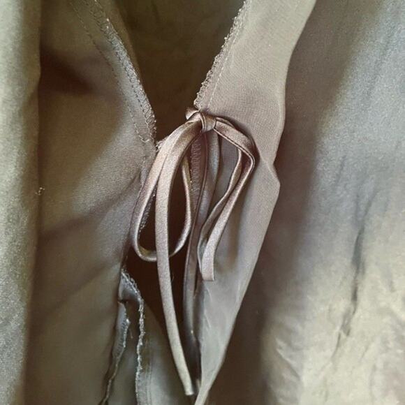 Vintage Gold Label Black Satin Robe One Size - Picture 5 of 6